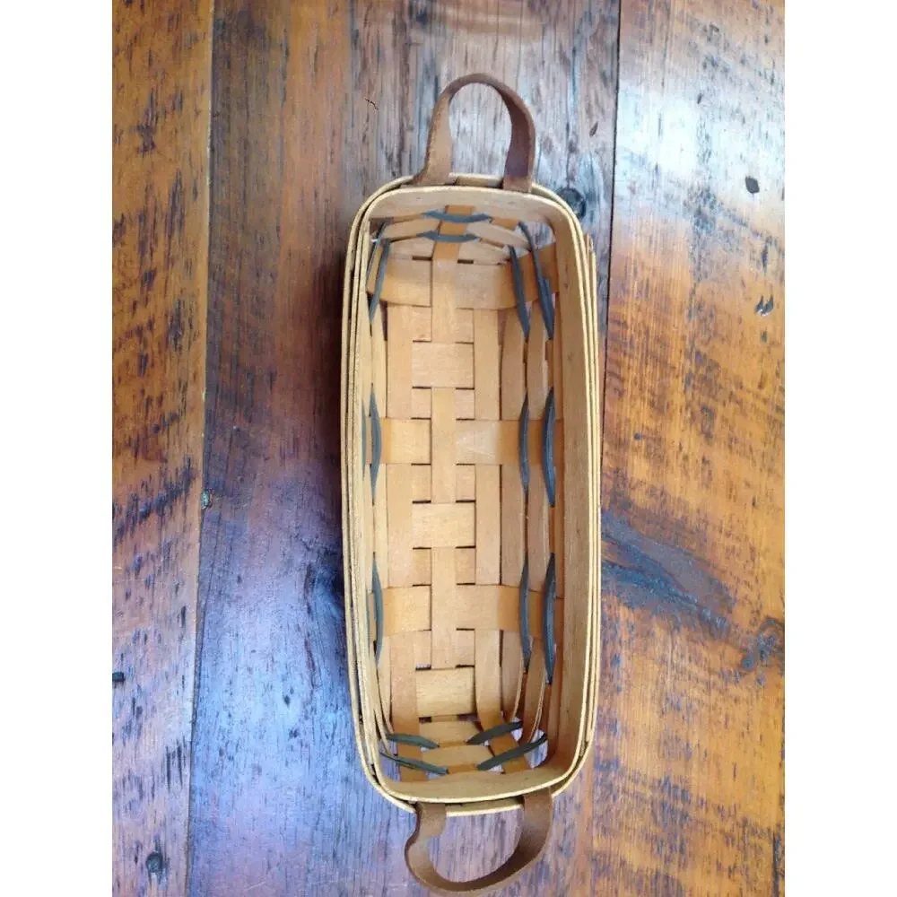 Vintage Longaberger Dresden Ohio Handwoven Plant Basket Plastic Protector 11.5